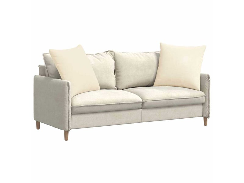  Lot de 2 coussins de canapé, coussins décoratifs crème 80 x 80 cm cf59057  - Conforama C