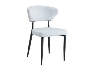 Chaise de salle à manger blanche - ergonomique et minimaliste, dossier courbé | lot de 2 chaises - confort optimal