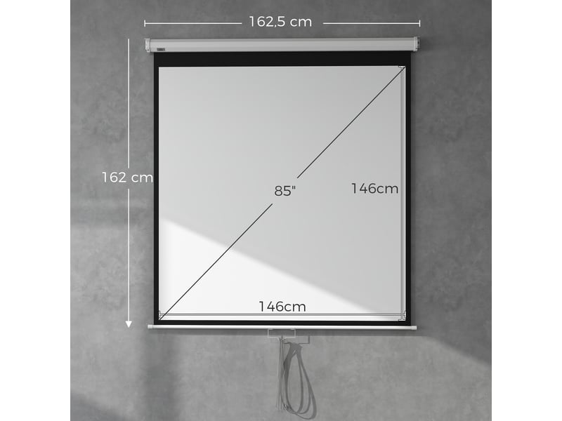  Écran de projection tv et home cinema de 85 pouces projecteur vidéo 1:1 4k hd, 162,5 x 8 x 162 cm  - Conforama C