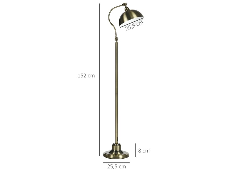  Lampadaire rétro 42x25,5x152 cm orientable métal bronze  - Conforama C