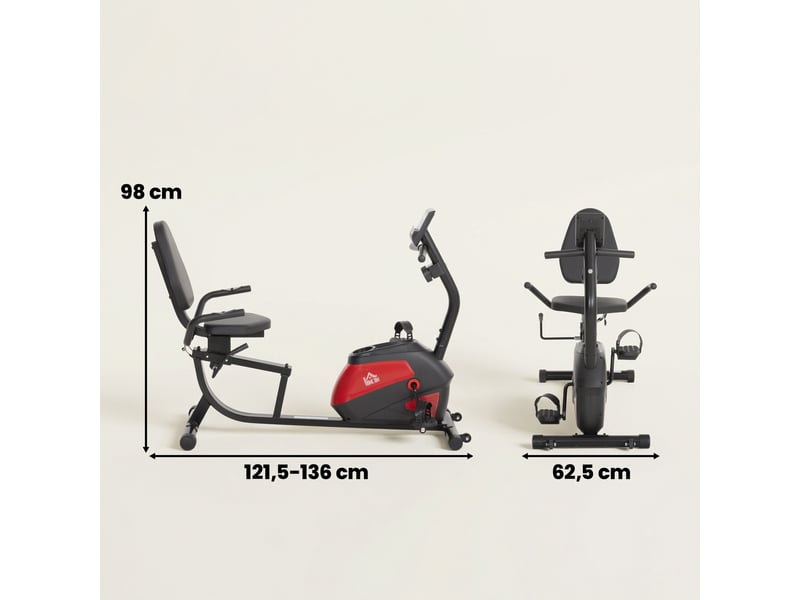 Bicicleta estática con respaldo de 8 niveles de resistencia volante asiento ajustable pantalla lcd y soporte  - Conforama E