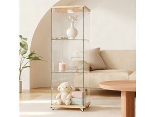 Vitrine coloris naturel 2 étagère(s) <strong>FLORAGRACE</strong> <strong></strong> - 42.5 cmx121.7 cm