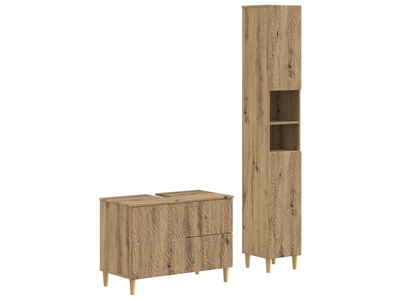  Ensemble de 2 meubles de salle de bain delft chêne artisanal cf63110  - Conforama A