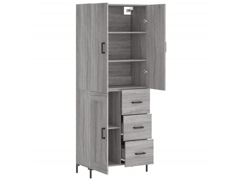  Buffet haut - bahut - meuble de rangement sonoma gris 69,5x34x180 cm bois d'ingénierie  - Conforama D