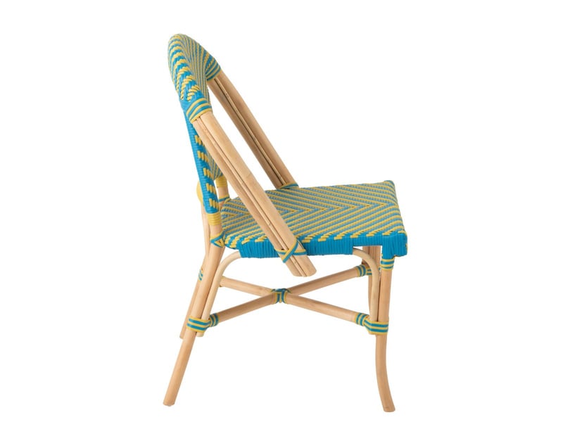  Chaise en rotin geo 86cm jaune &amp; bleu  - Conforama B