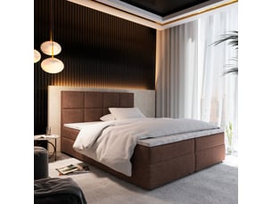 Lit avec rangement 180x200 cm <strong>MASSENO</strong> <strong></strong> coloris marron