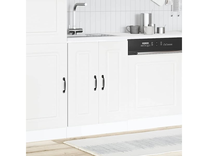  Meuble de cuisine, meuble bas pour évier kalmar blanc 60x46x81,5cm bois ingénierie  - Conforama B