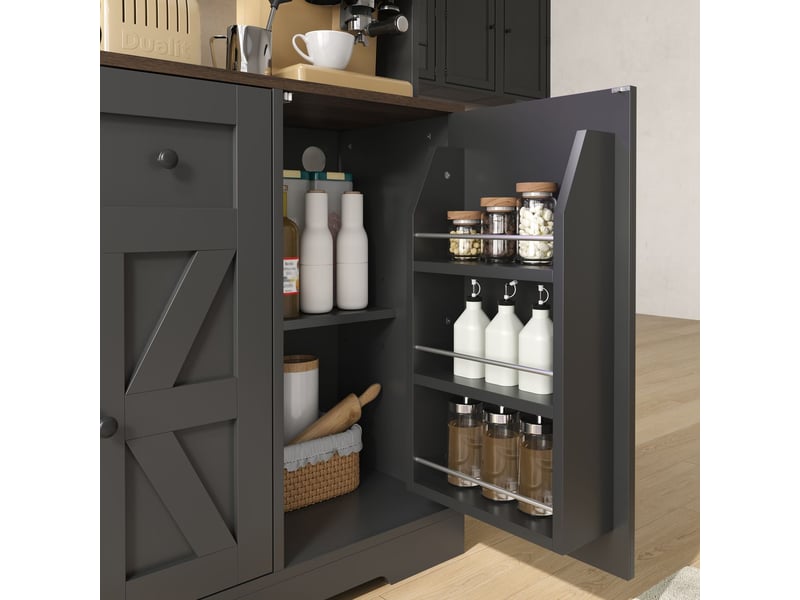  Vitrine 140 x 40 x 173 cm éclairage led meuble de rangement armoire haute portes en verre acrylique rangement à provisions rangements à bouteilles supports à verres à vin prises électriques intégrées  - Conforama D