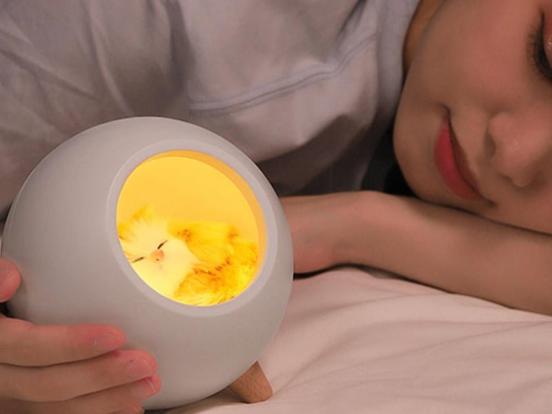 Veilleuse enfant chat- 3 intensités déclairage ajustables - batterie rechargeable - rose GTK035 - Conforama B