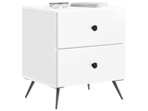Table de chevet 2 pièces blanc brillant 43 x 34,5 x 47,5 cm