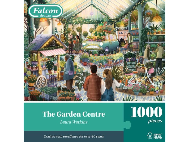  Puzzle jumbo 1000 pieces le garden centre illustration laura watkins dos bleu 1110500135 - Conforama C