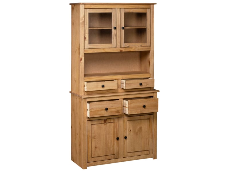  Buffet haut cuisine, meuble de rangement 93x40,5x180 cm pin gamme panama  - Conforama B
