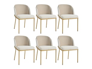 Lot de 6 chaises de salle à manger,55x55x85 cm,avec pieds réglables,pvc,beige
