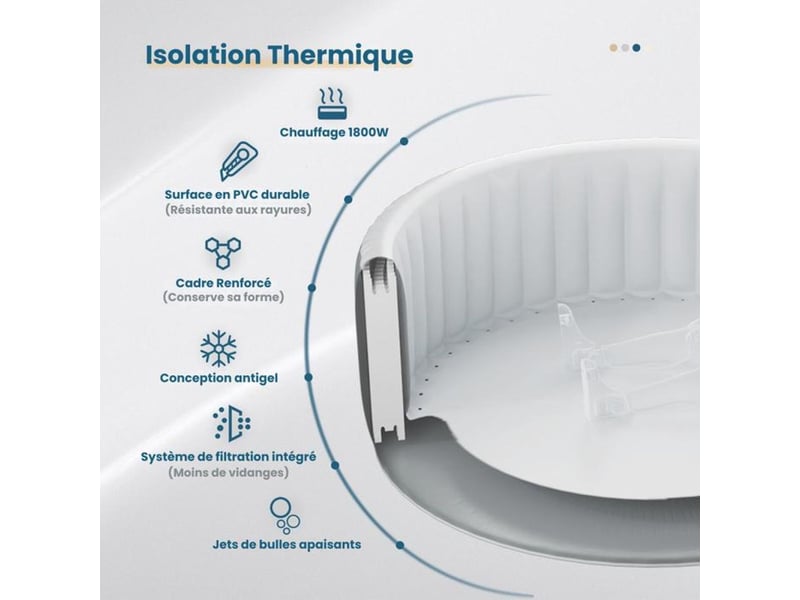  Spa gonflable octogonal 4 a 6 places avec led 130 jets chauffant jusqu a 40c 185 cm 406787_AADGN47847_6_DROPFR - Conforama B