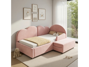Lit baldaquin 90x200 cm <strong></strong> <strong></strong> coloris rose