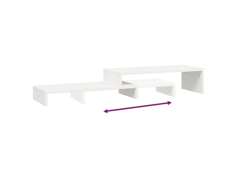  Support de moniteur blanc (52-101) x 22 x 14 cm bois de pin solide 02_0004439  - Conforama C