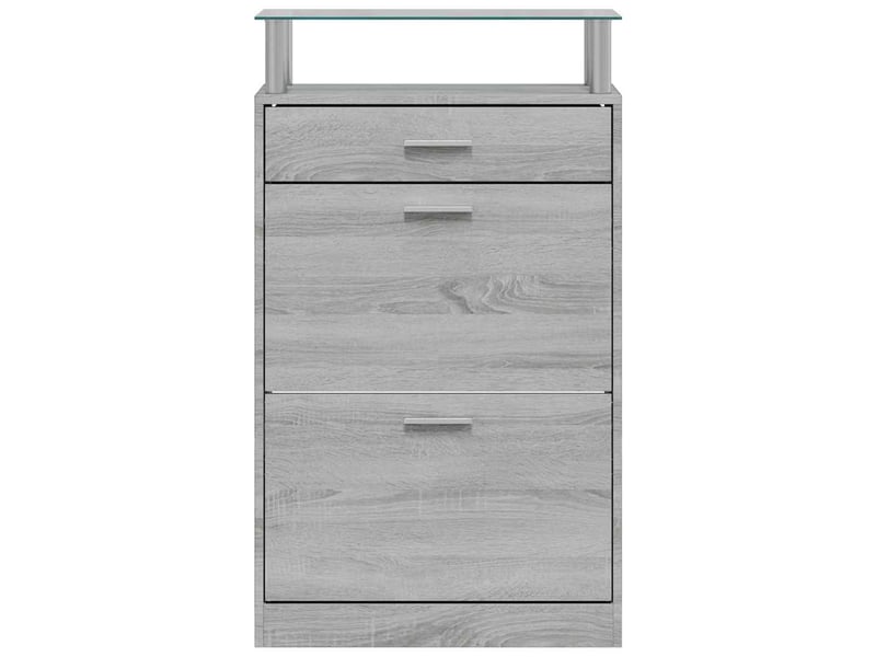  Meuble à chaussure, armoire à chaussures sonoma gris 63x24x104 cm bois d'ingénierie  - Conforama D