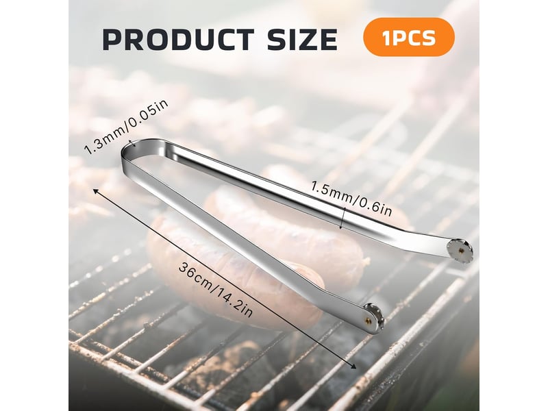  Pince barbecue inox à roulette,manche résistante pour retourner viandes,saucisses,bacon et légumes lors des grillades en extérieur No Commercial reference - Conforama B