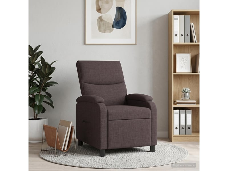  Vidaxl fauteuil inclinable marron foncé tissu  - Conforama B