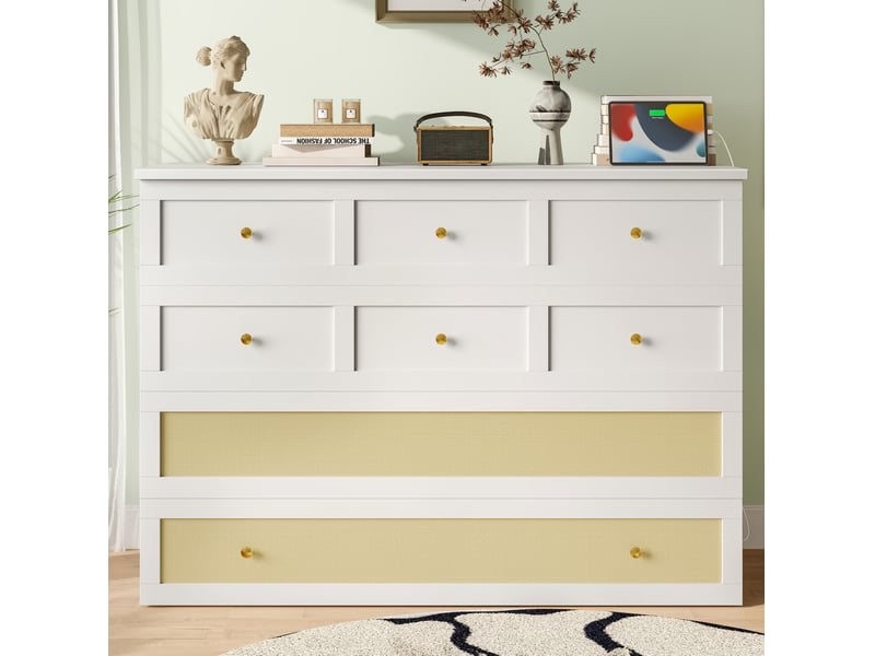  Lit escamotable 140x200 cm avec rangement, usb et prise blanc  - Conforama D
