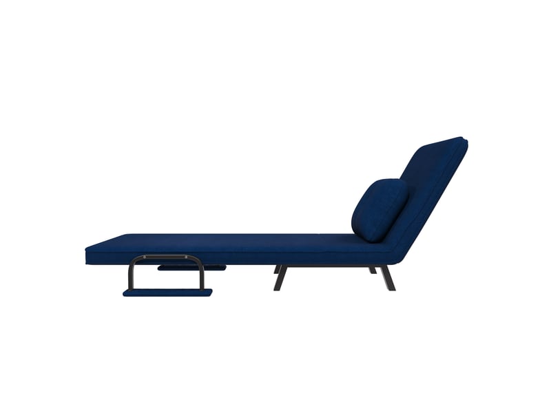  Fauteuil relax pliable bleu 185 cm, dossier 5 positions, fonction lit  - Conforama D