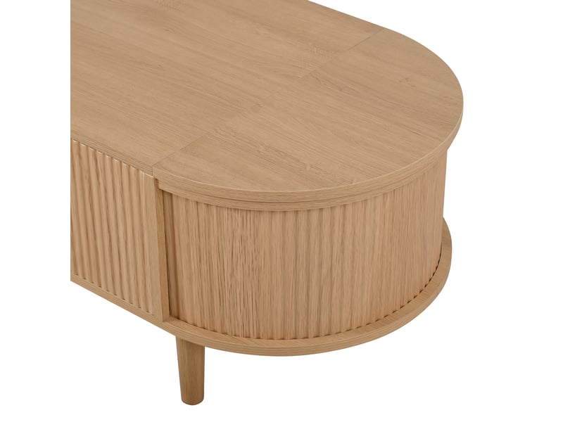 Table basse relevable avec rangements à couvercles pour salon en mdf 100×48×53,5 cm chêne - Conforama D