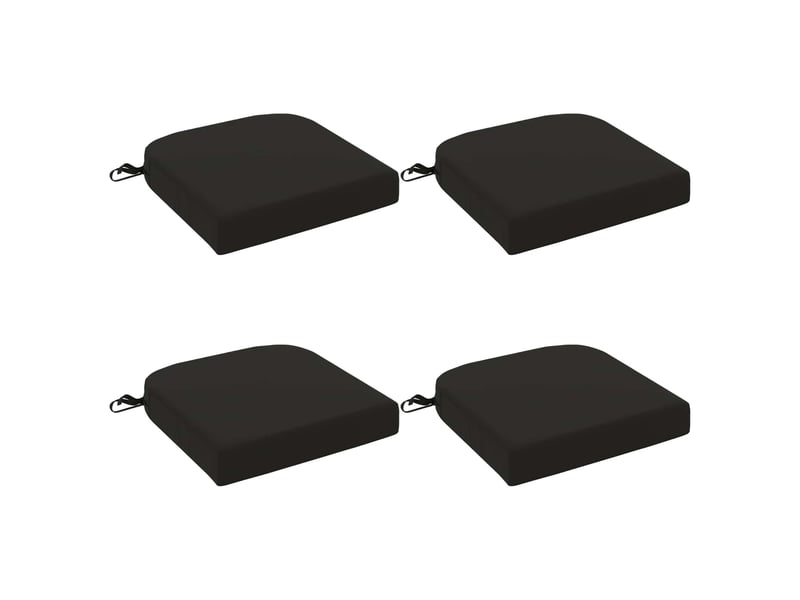  Lot de 4 coussins de siège, coussins d'assise soest 100 % polyester noir cf60791  - Conforama A
