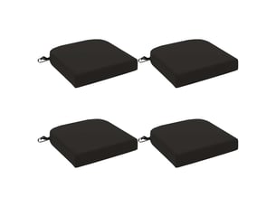 Lot de 4 coussins de siège, coussins d'assise soest 100 % polyester noir cf60791