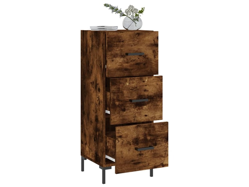  Buffet - bahut - meuble de rangement chêne fumé 34,5x34x90 cm bois d'ingénierie  - Conforama D