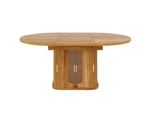 Table à manger 118-158 cm table de salle à manger extensible table de cuisine de ronde à ovale portes en verre capacité jusqu'à 6 personnes coloris noyer