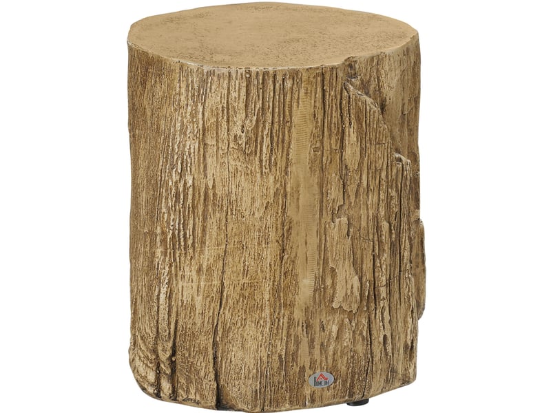 Table d'appoint effet tronc avec 4 pieds réglables, finition vernie résistante à l'eau pour salon ou chambre ø37 × 43 cm  - Conforama A