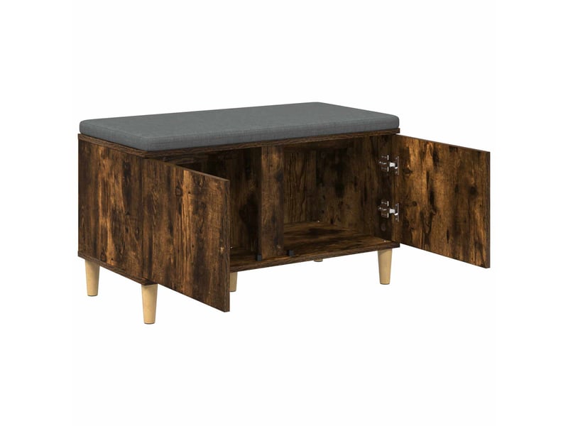  Banc d'entrée, banc interieur avec coussin chêne fumé 80x38x46 cm shl11835  - Conforama E