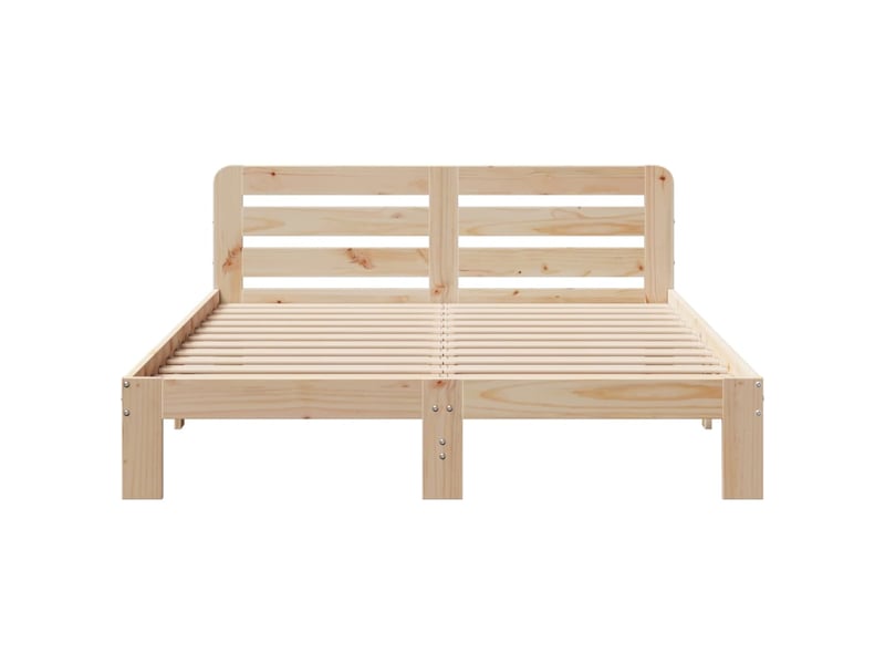  Lit double- lit adulte -  cadre de lit sans matelas 120x200 cm bois de pin massif  - Conforama C