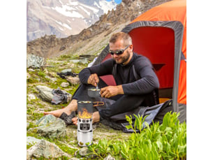 Ustensile de cuisine de camping, ensemble de cuisine d'extérieur portable avec réchaud de camping, casserole en aluminium antiadhésive pour c