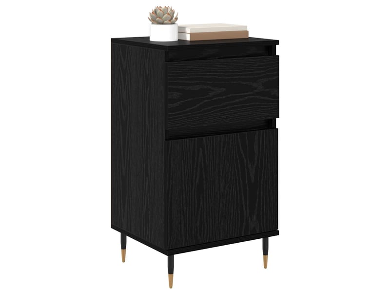  Buffet - bahut - meuble de rangement chêne noir 40 x 35 x 70 cm bois d'ingénierie et fer  - Conforama C