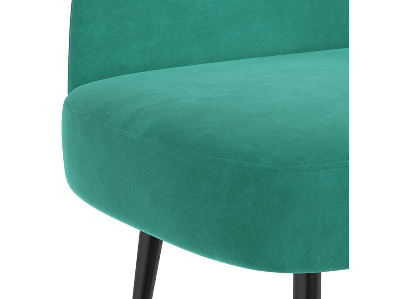  Banc rembourré avec dossier turquoise 110x60x76 cm velours  - Conforama E