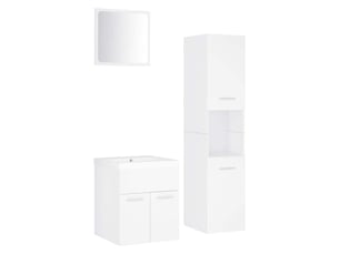 Ensemble de meubles de salle de bain blanc aggloméré cf63892