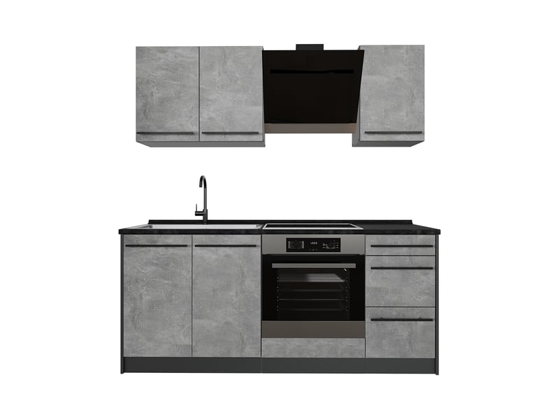  Vicco cuisine, bétonanthracite, 180cm plan de travail anthracite  - Conforama A