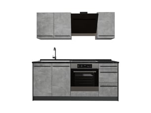 Vicco cuisine, bétonanthracite, 180cm plan de travail anthracite