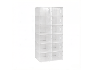 Boîtes à chaussures empilables tcqpz lot de 12 modulaires transparent et blanc 25 x 18,5 x 35,5 cm