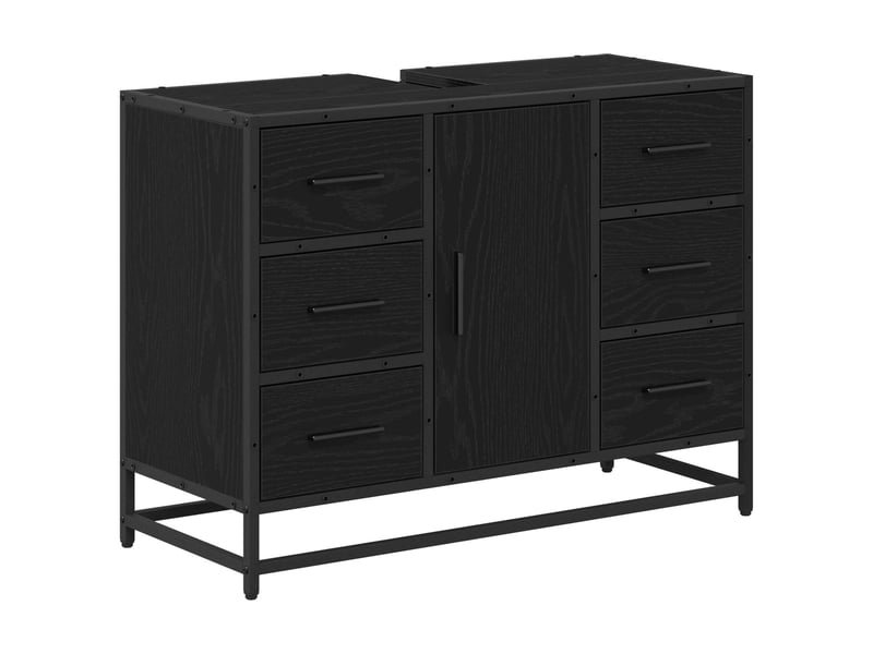  Cabinet de salle de bain, armoire salle de bain chêne noir 80 x 33 x 60 cm cf65346  - Conforama A