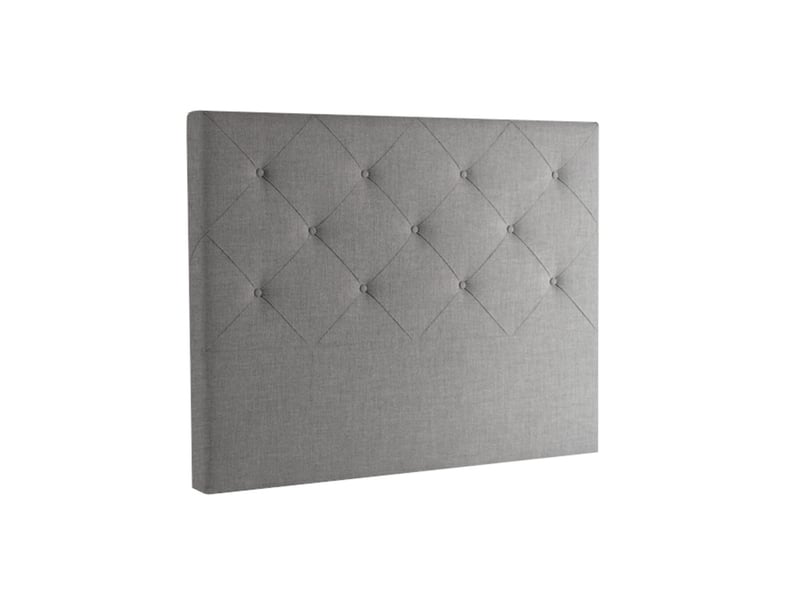  Tete de lit capitonnee 200 cm tissu argent gris motif losanges 7745346 - Conforama A