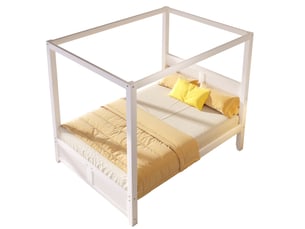 Lit baldaquin 140x200 cm <strong>OKWISH</strong> <strong></strong> coloris blanc