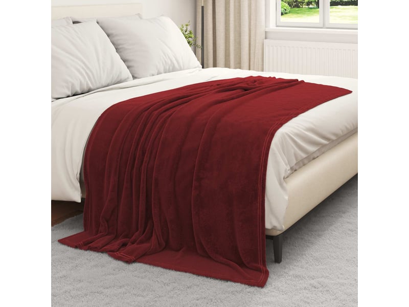  Couverture jetée de canapé 6 pcs bordeaux 150x200 cm 4.68 kg polaire  - Conforama C