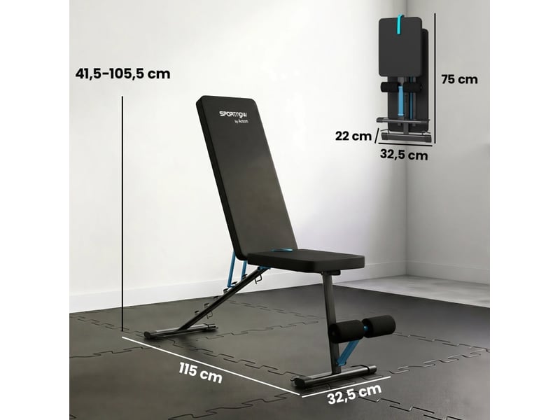  Banc de musculation réglable pliable 7 positions 300 kg evryae  - Conforama E