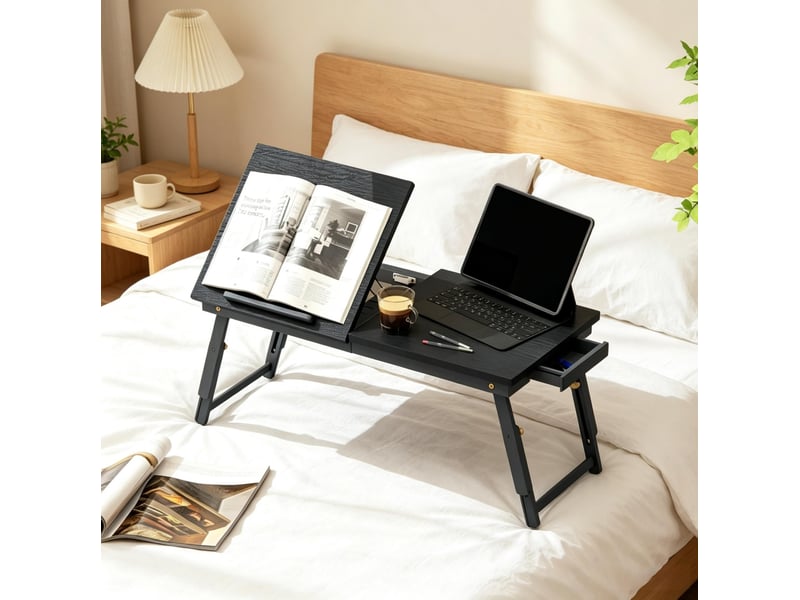  Table de lit pliable pour ordinateur portable, plateau inclinable homvra  - Conforama B