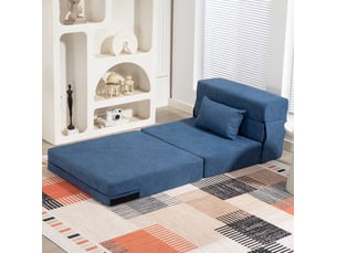 Fauteuil convertible ULEVR Velours bleu
