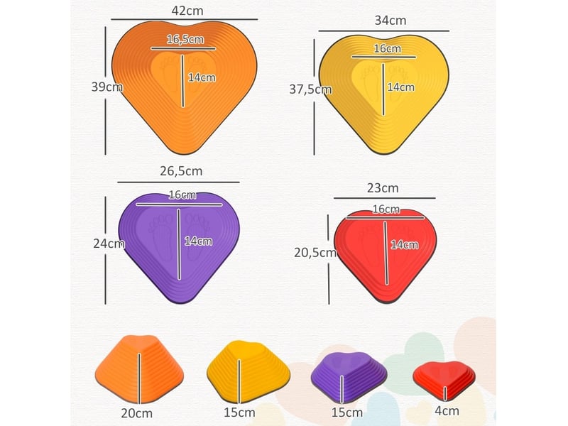  Pierres d'équilibre enfant 42 x 39 x 20 cm – multicolores – 11 pièces empilables antidérapantes  - Conforama C