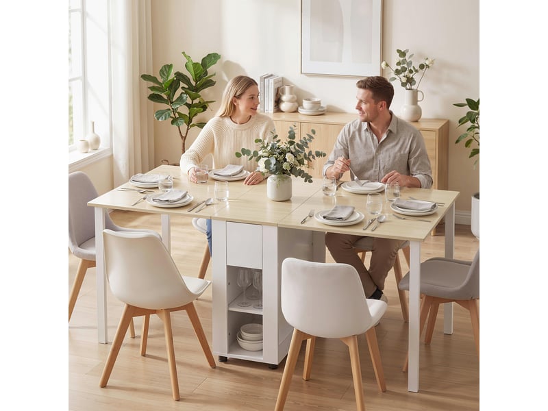  Table pliante pour 6 personnes avec 2 tiroirs et 4 étagères.  - Conforama C