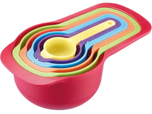 Set de 6 cuillères doseuses, gammes de mesure: 7.5156085125250 ml, plastique, coloré